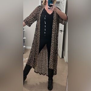 Leopard Print Sheer Duster
